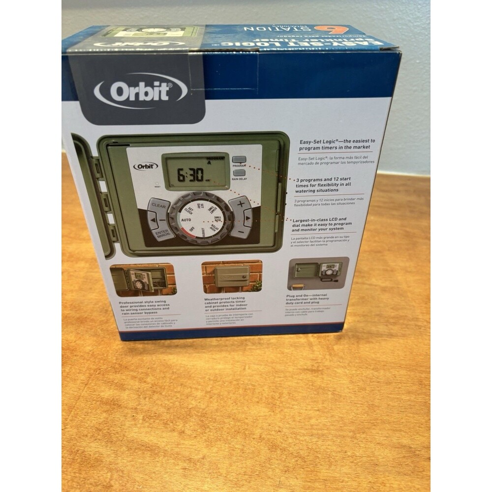 Orbit 57896 6-Station Easy-Set Logic Indoor/Outdoor Sprinkler Timer